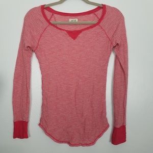 aerie striped waffle long sleeve thermal